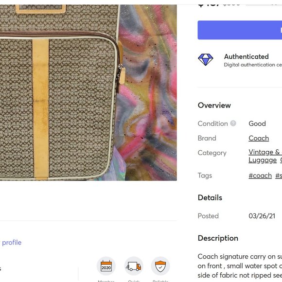 SOLD Brown signature coach carry on suitcase - Picture 10 of 10